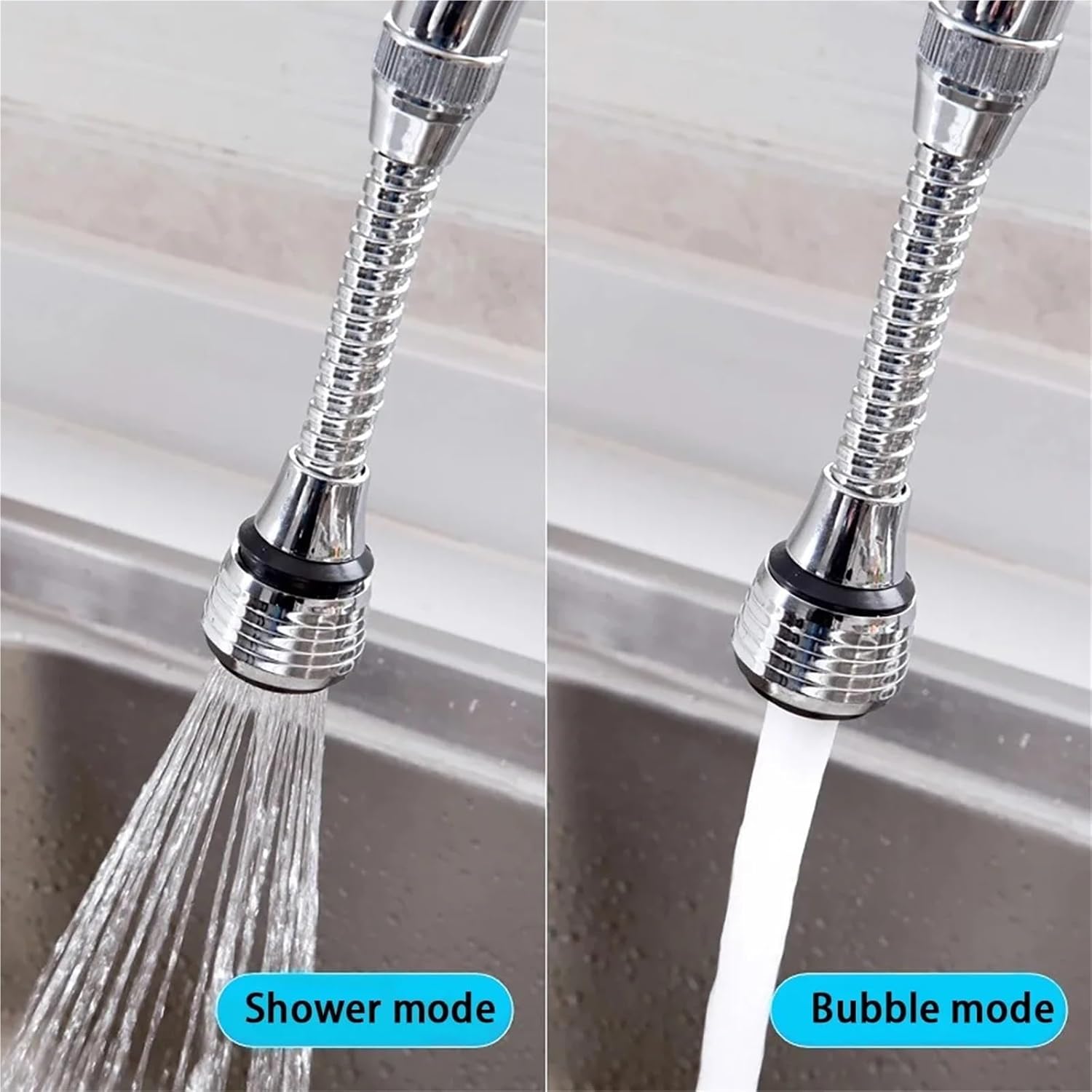 Cap de duș universal pentru robinet, robinet de bucătărie rotativ cu cap de duș universal, filtru anti-stropire, pulverizare cu presiune