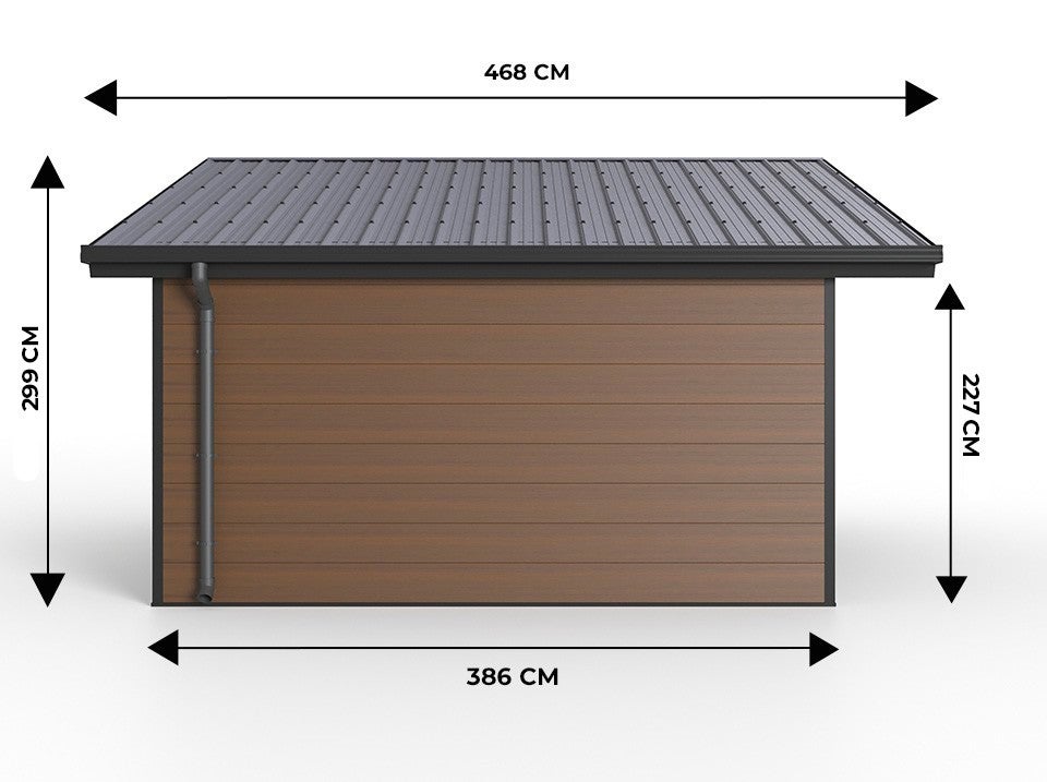 Caseta de jardín de material compuesto ISORA - Superficie interior: 20m2 - Marrón - Espesor de pared: 28 mm - Ampliación - Caseta de jardín - Local - 5
