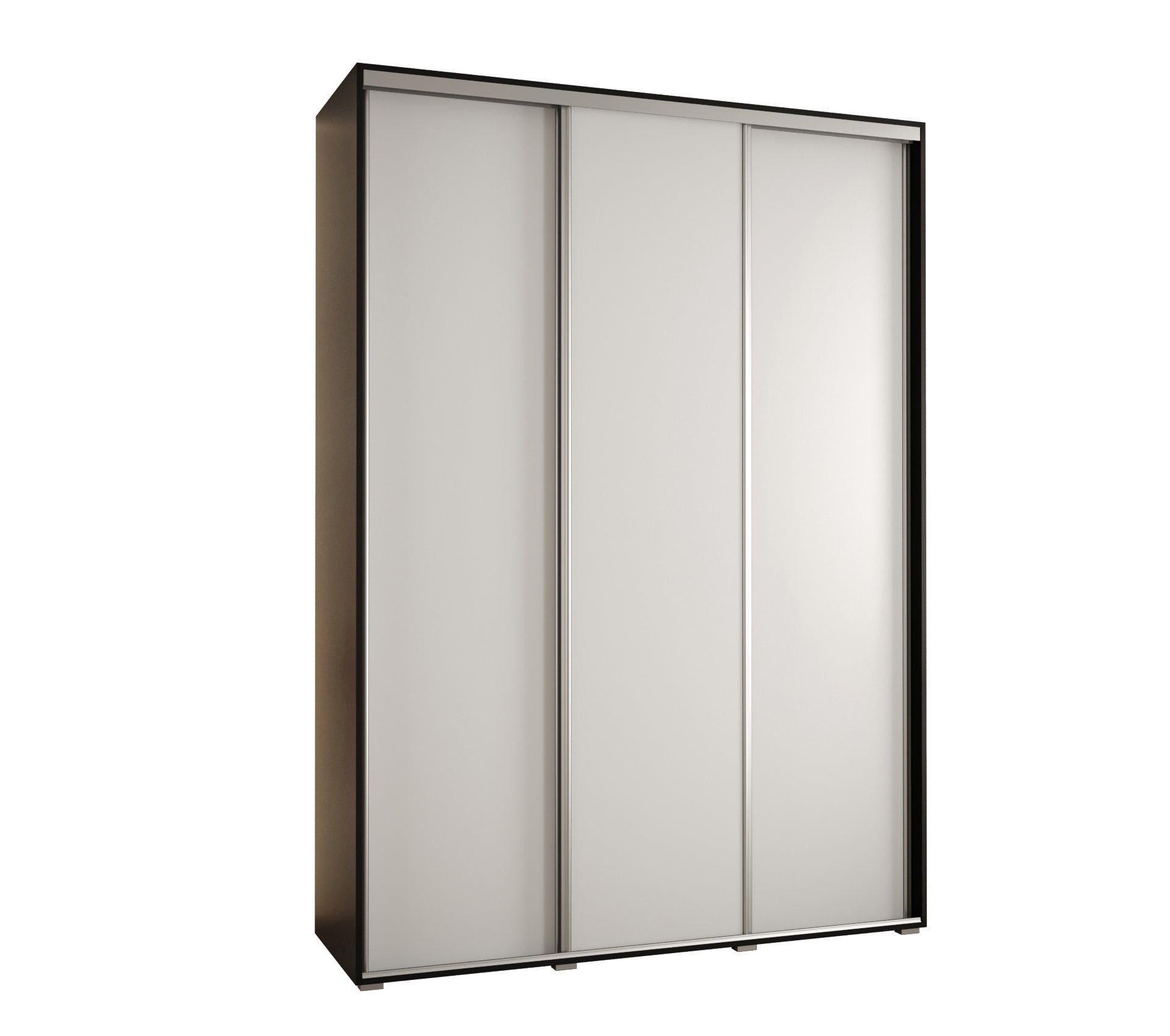 Szafa przesuwna wysoka Davos 1 170 x 60 x 235,2 cm czarny + biały + u. srebrny - Abiks Meble