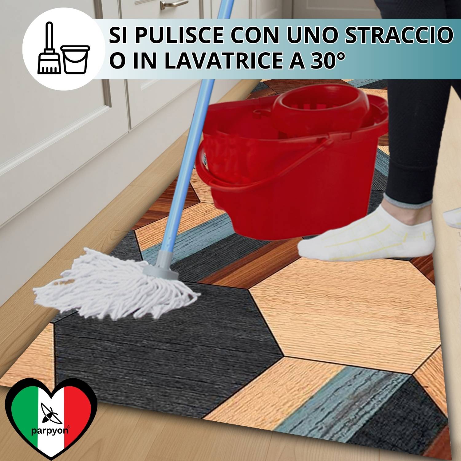 Tappeto Passatoia Cucina 120x280 Cm | Antiscivolo E Lavabile In Lavatrice | Stile Astratto