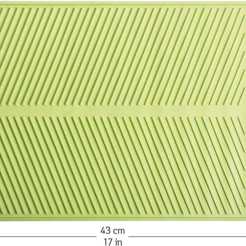 Zielona silikonowa mata do suszenia naczyń, podstawka, antybakteryjna mata do odcedzania naczyń, odporna na ciepło i antypoślizgowa, wymiary