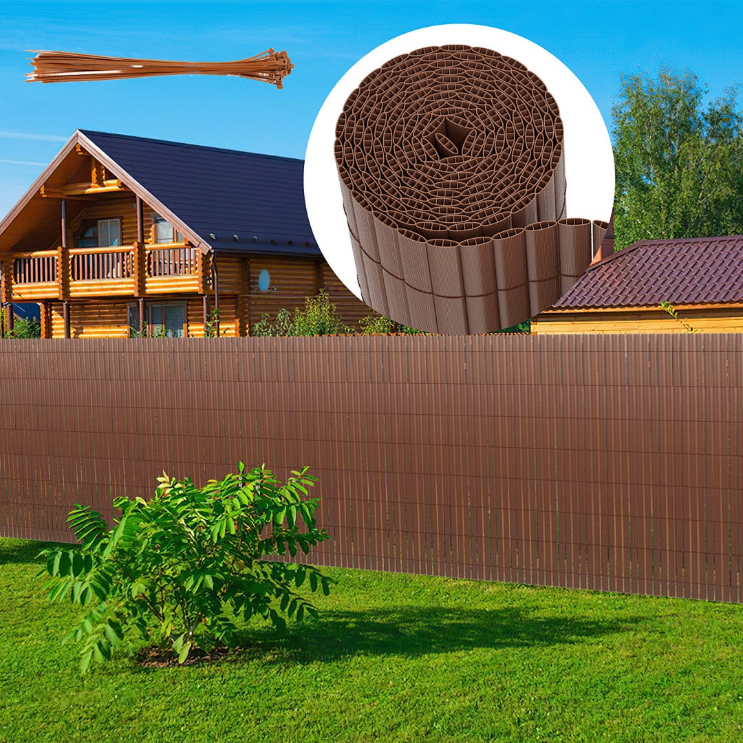 Solidna mata PVC – Zewnętrzna osłona prywatności do ogrodu, tarasu i ogrodzenia Brązowy 120 x 1000cm