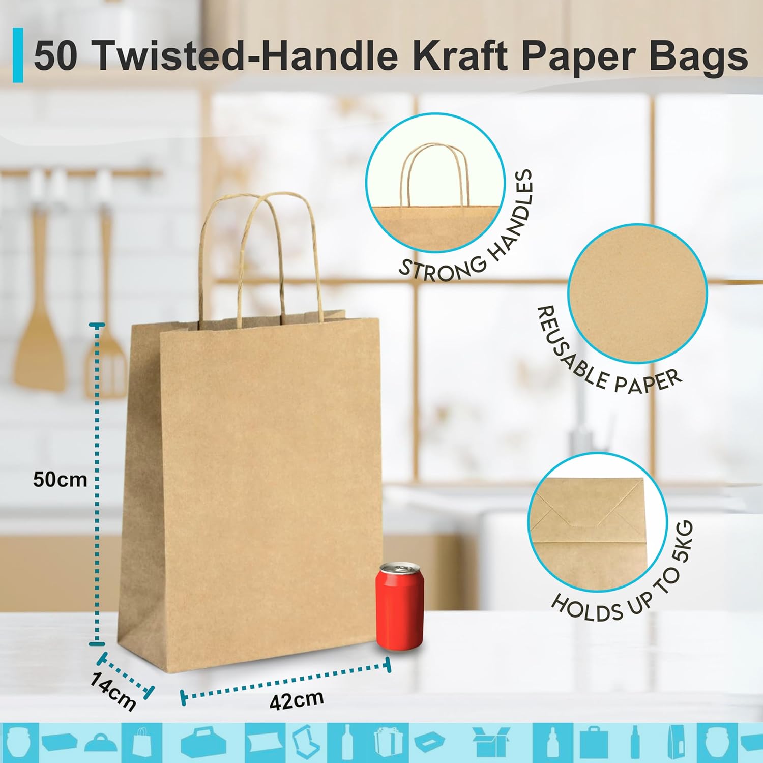 Sacchetti Regalo Con Manici Sacchetti Di Carta Kraft Con Manici - 30