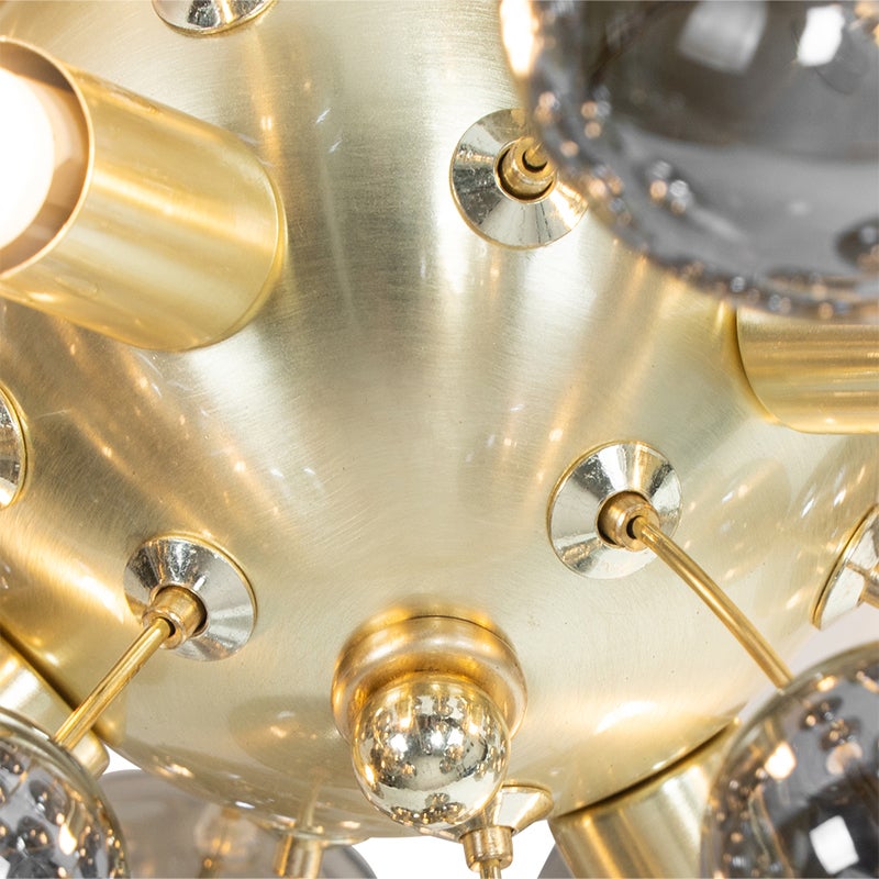 Plafonnier design en laiton avec verre fumé 4 lumières - Explode - 2