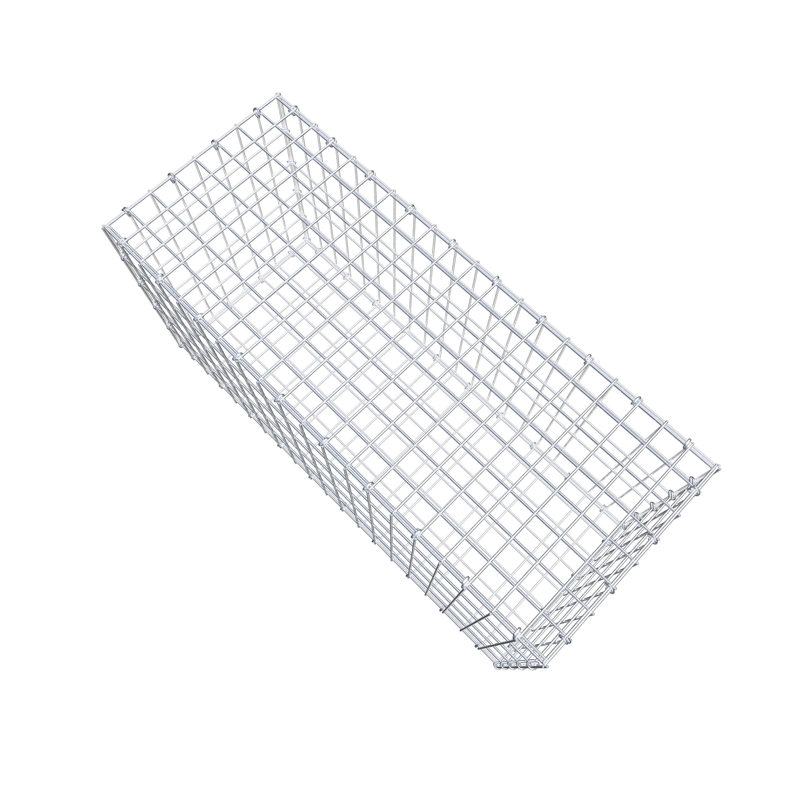 Gavión de acero galvanizado 100x50x40cm (LxAxP), malla 5 x 10cm, Anillo en C, jaula metálica para muro o jardín - 8