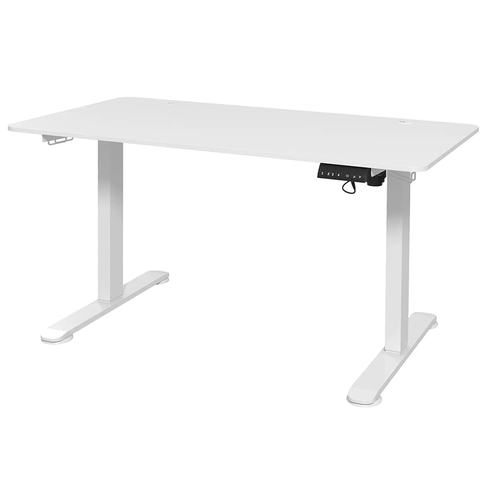 Biurko komputerowe z regulacją wysokości, 140 cm x 70 cm x 116 cm, białe