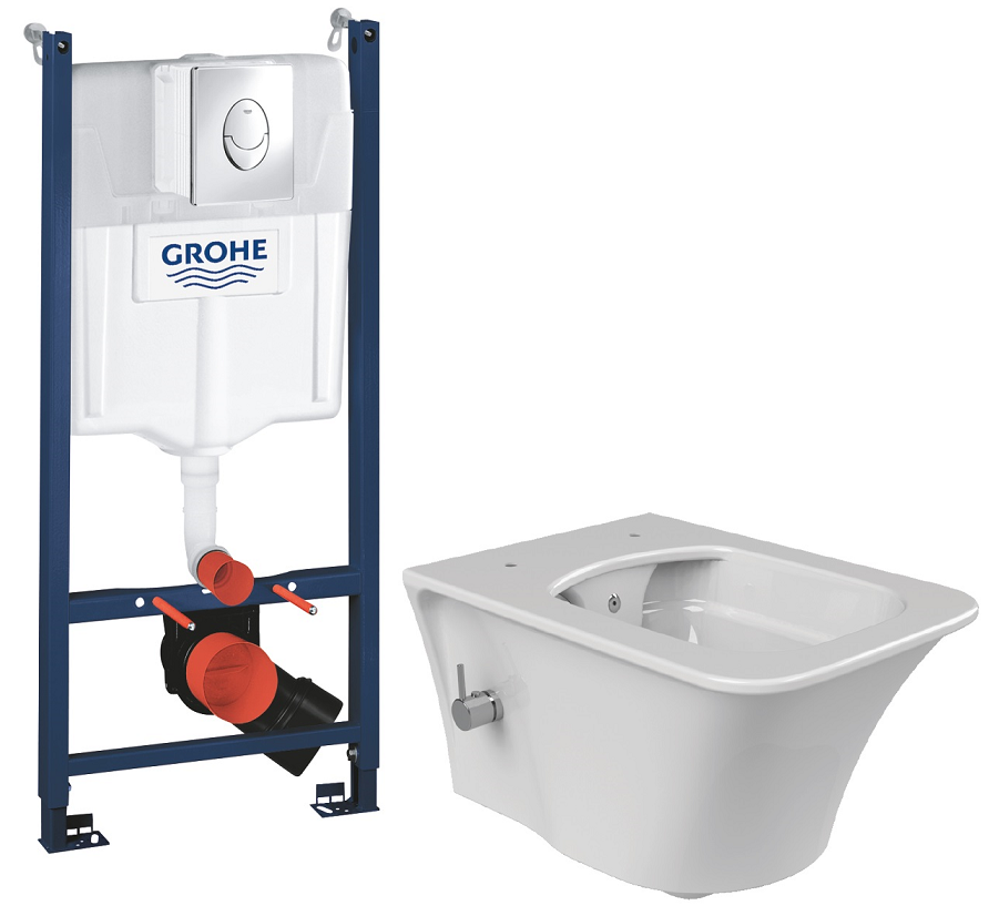 ALL IN ONE Incastrat - Grohe + Cerastyle IbizaNEO - Cu functie bideu si baterie actionare jet - Gata de montaj