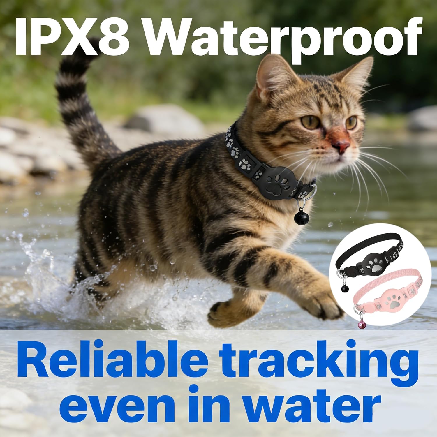 Collier GPS Chat, Traceur Tracker, sans Abonnement Mensuel,Localisation Temps Réel, Imperméable et Durable, Alerte Intelligente (Noir) - 5