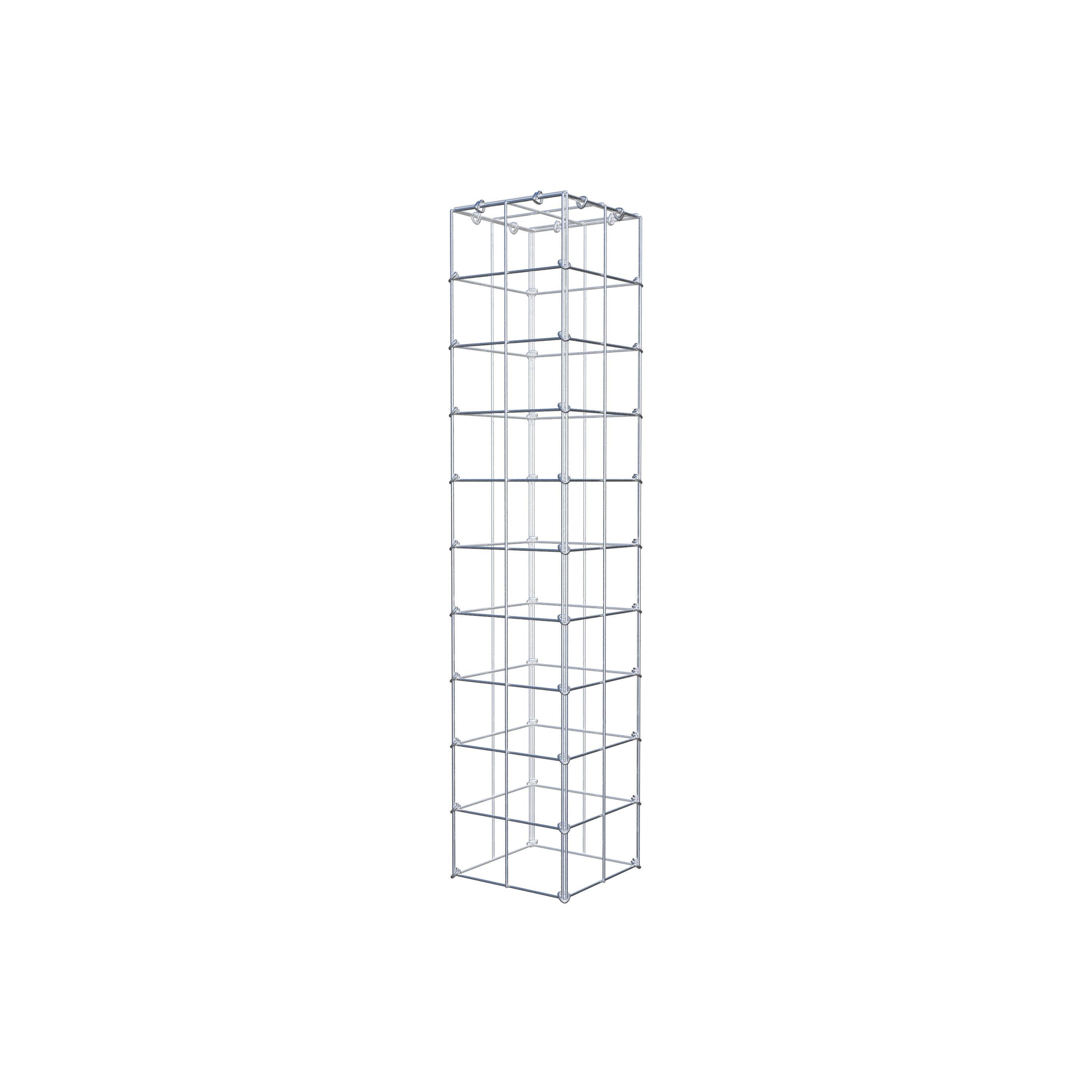 Gavión para apilar en acero galvanizado 100x20x20cm (LxAxP), malla 10 x 10cm, Anillo en C, sin rejilla inferior - 2