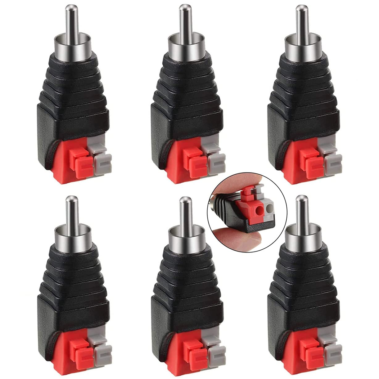 8 Pezzi Connettori RCA Saldabili E Avvitabili Per Cavi Altoparlanti – Adattatori Per Audio/Video CCTV E Home Theater