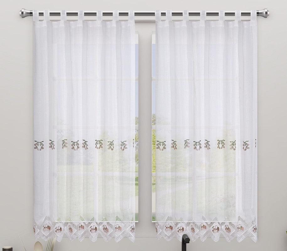 SCHOAL Visillo Con Cordón, 2 Unidades, Para Ventanas Pequeñas, Juego De Cortinas De Cocina, Bistro, Cortina