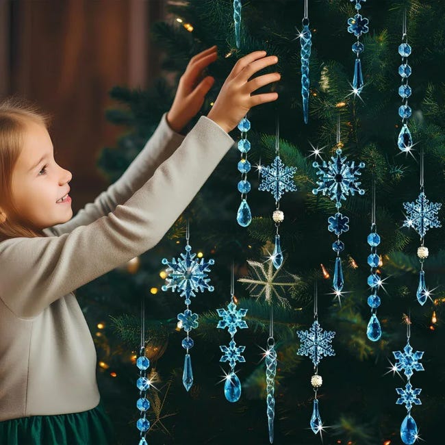 Naler Set di Natalize Decorazioni 20 Fiocchi di Neve e 10 Ghiaccioli Ornamenti di Albero di Natale Addobbi di Acrilico per Natale Naler Set di Natalize Decorazioni 20 Fiocchi di Neve e 10 Ghiaccioli Ornamenti di Albero di Natale Addobbi di Acrilico per Natale
