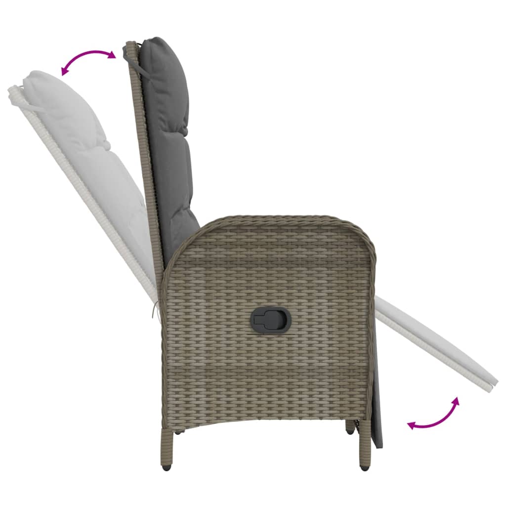 Maison Exclusive - Set da Pranzo da Giardino 7 pz con Cuscini in Polyrattan Grigio - 8