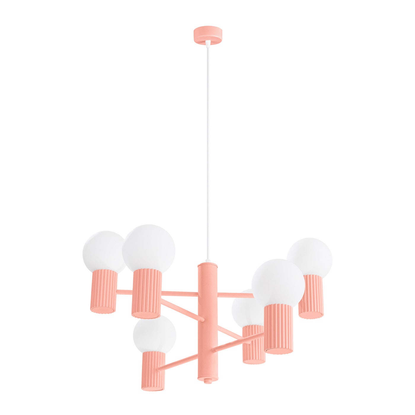 Lampa wisząca HALO brzoskwiniowa 6 x G9 x 8W wym:230x64x64cm Sollux Lighting