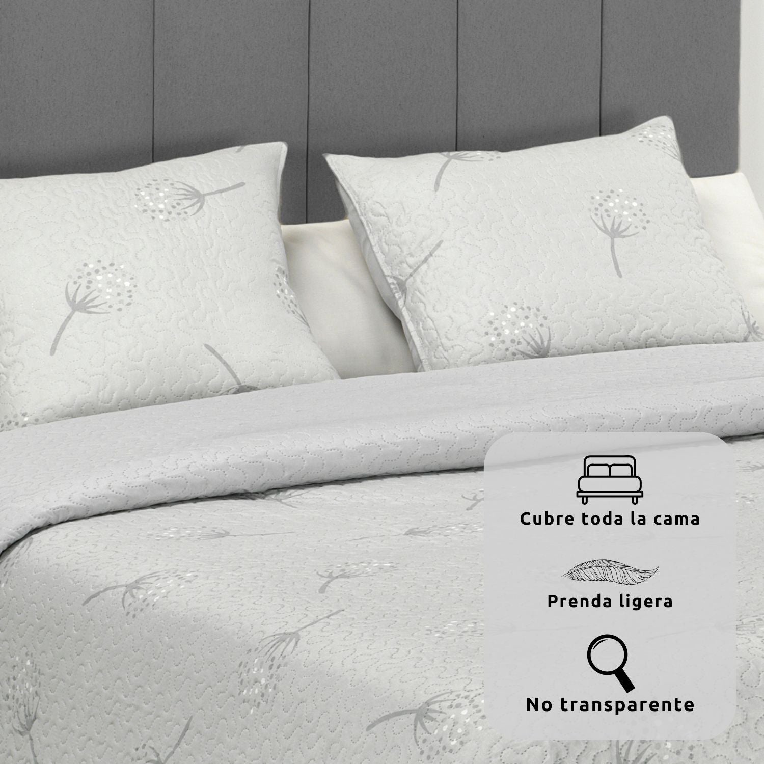 Colcha Bouti Estampada + Fundas Cojines Sintra Cama De 150cm 250x260cm Donegal Collections - 5