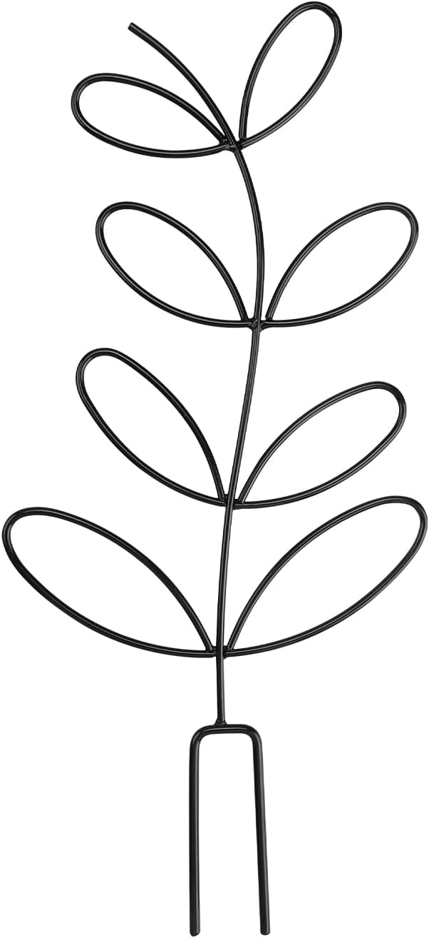 3 Tuteurs Pour Plantes Grimpantes En Métal Forme Feuille – Support Décoratif Intérieur Pour Lierre, Pothos, Vignes (31,5 Cm, Noir)