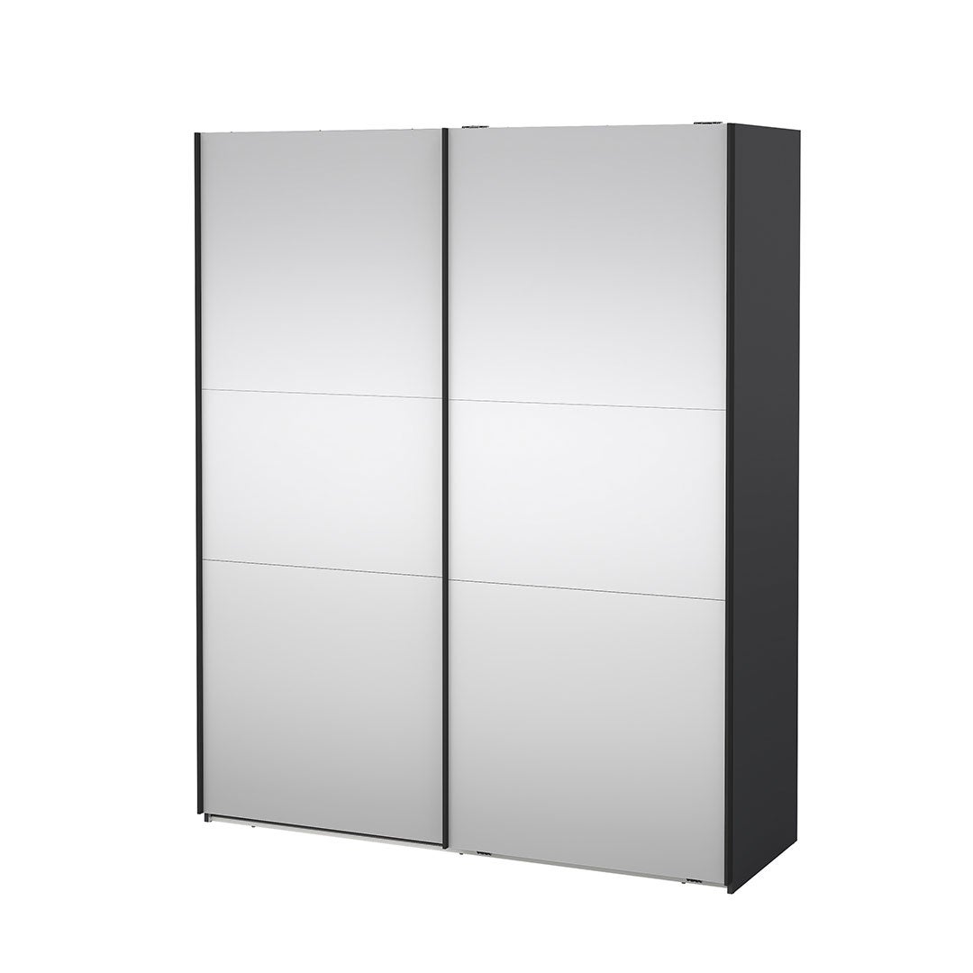 Como szafa przesuwna 2 drzwi z lustrem 180x220cm matowy szary.