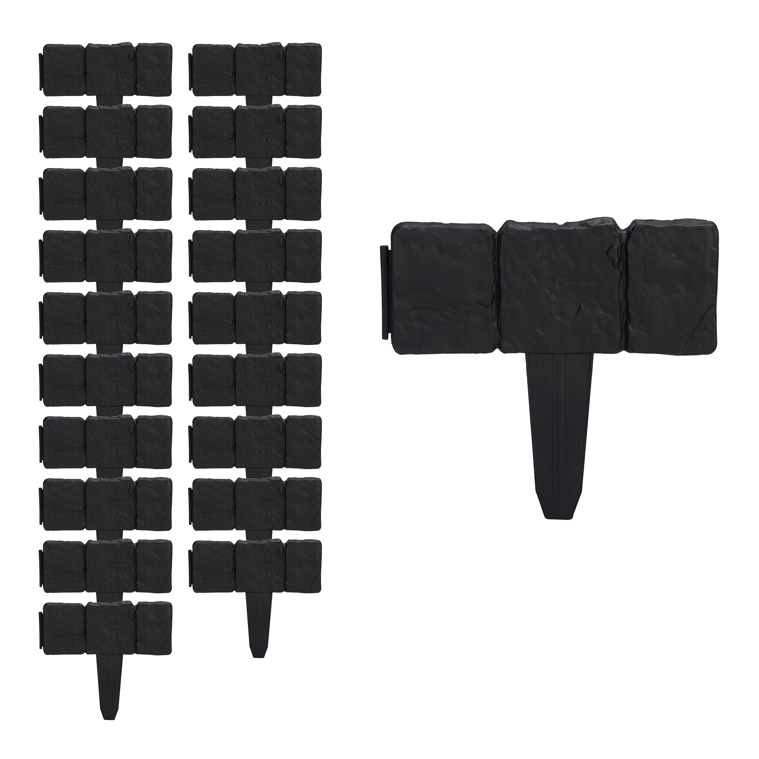 Relaxdays Recinzione Per Aiuole In Ferro – Set 4 Pannelli Vintage Da 60x60 Cm, Bordure Per Giardino, Cortile E Orto, Colore Nero, Altezza Visibile 48 Cm