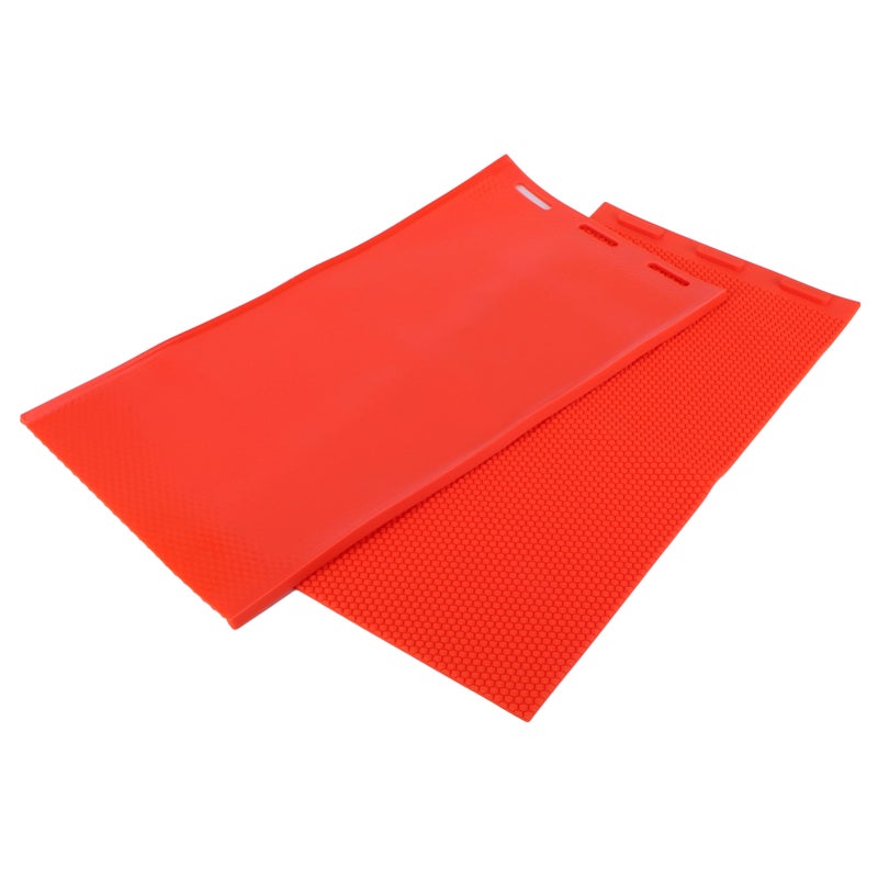 Conjunto de 2 moldes italianos de cera em relevo de 5,4 mm, com manuais de instruções, feitos de borracha, para apicultura (vermelhos). - 5