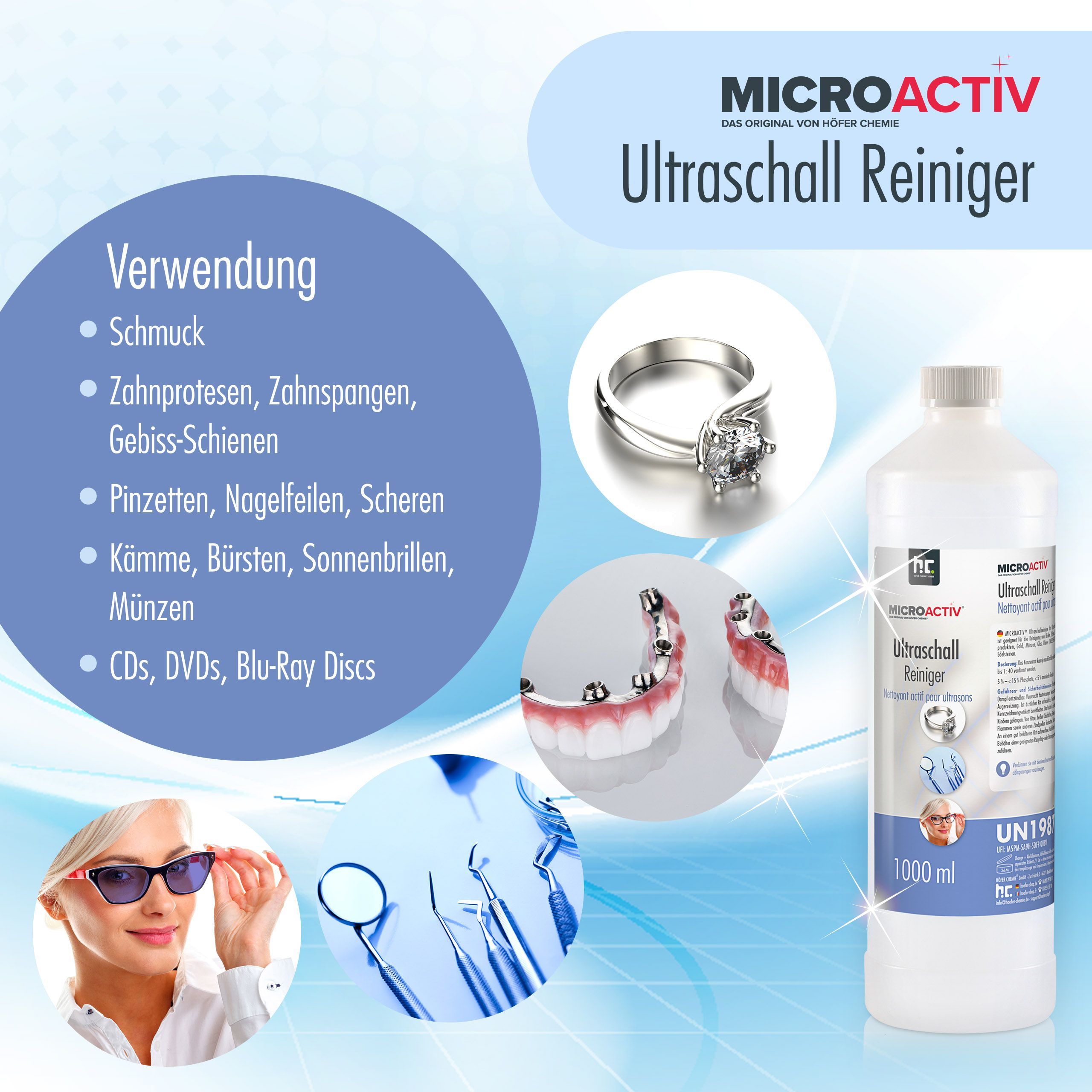 2 x Produit detergent ultrason Microactiv® en bidon de 5 L - 6