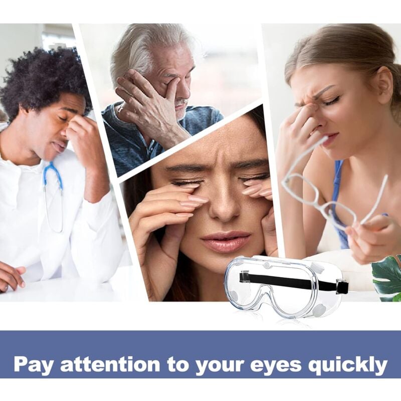 2 PièCes Lunettes SéCurité Contre Gouttelettes,Protection Yeux Lunettes Anti-PoussièRe,Anti-BuéE Pour Un Usage Quotidien, Laboratoire - 4