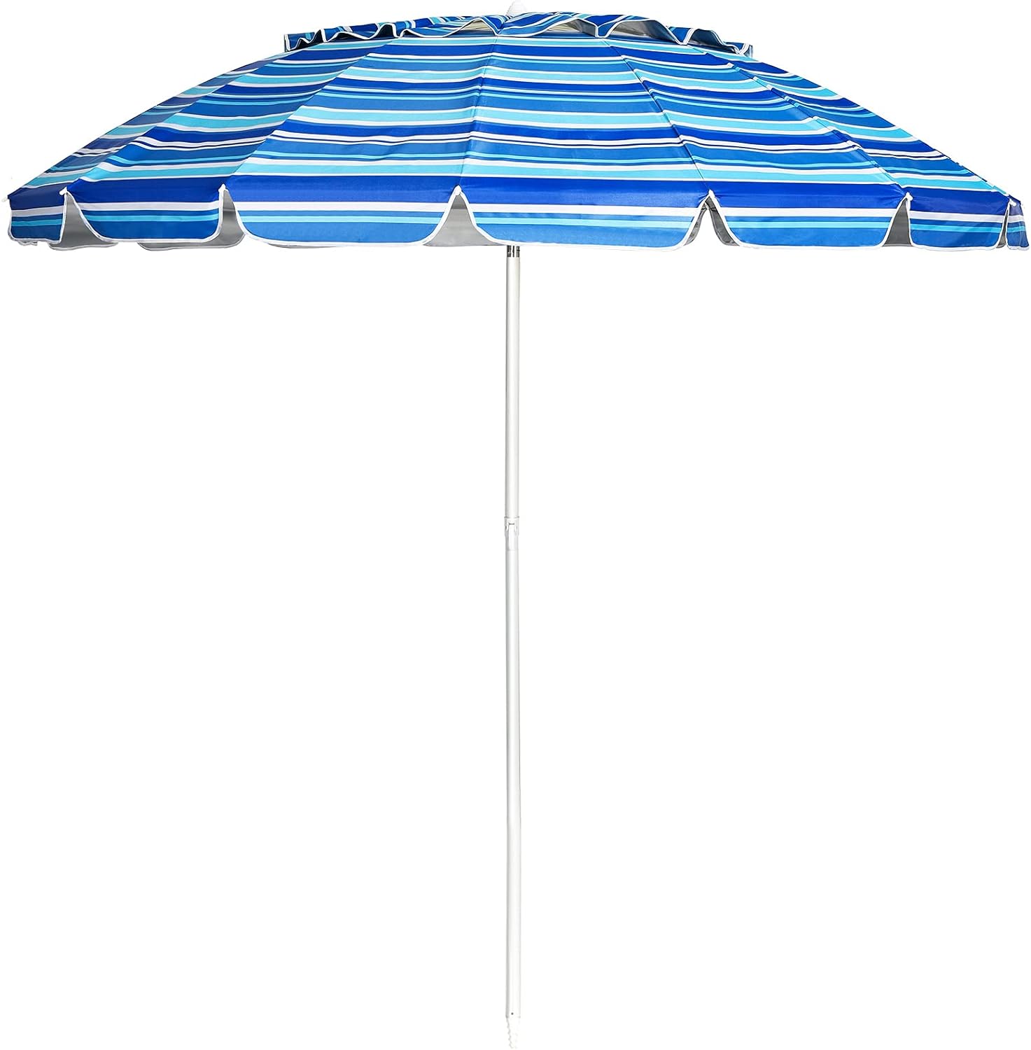 220 cm, parasol plażowy, parasol na rynek, Podstawa parasola nie jest dołączona, z mocowaniem do ogrodu, na plażę, (Ø 220 x 220 cm, granatowy)