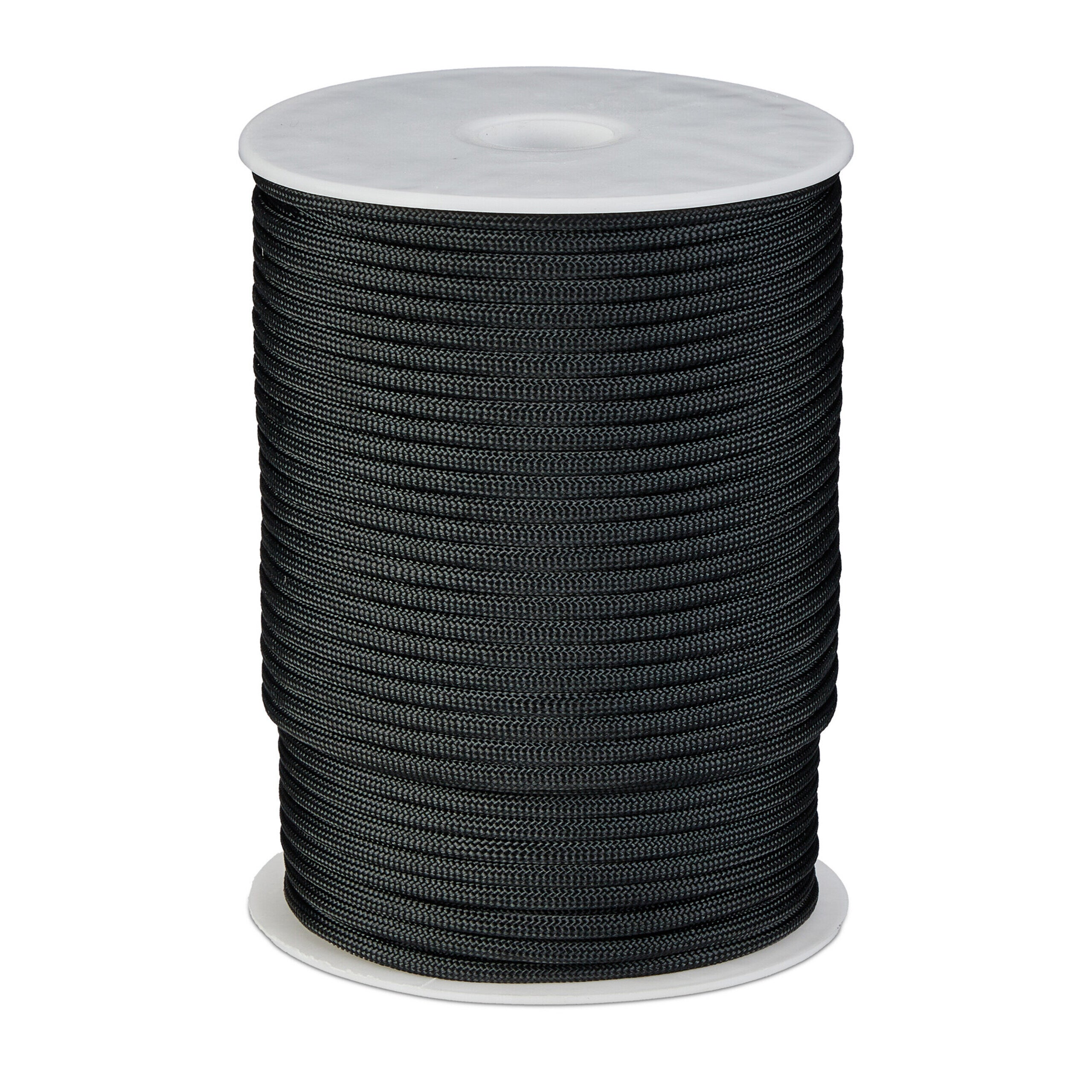 Corde paracorde en nylon, 80 m x 4 mm, anti-déchirure, type 3, 9 brins intérieurs + 32 extérieurs, jusqu'à 250 kg, noire, Relaxdays - 8