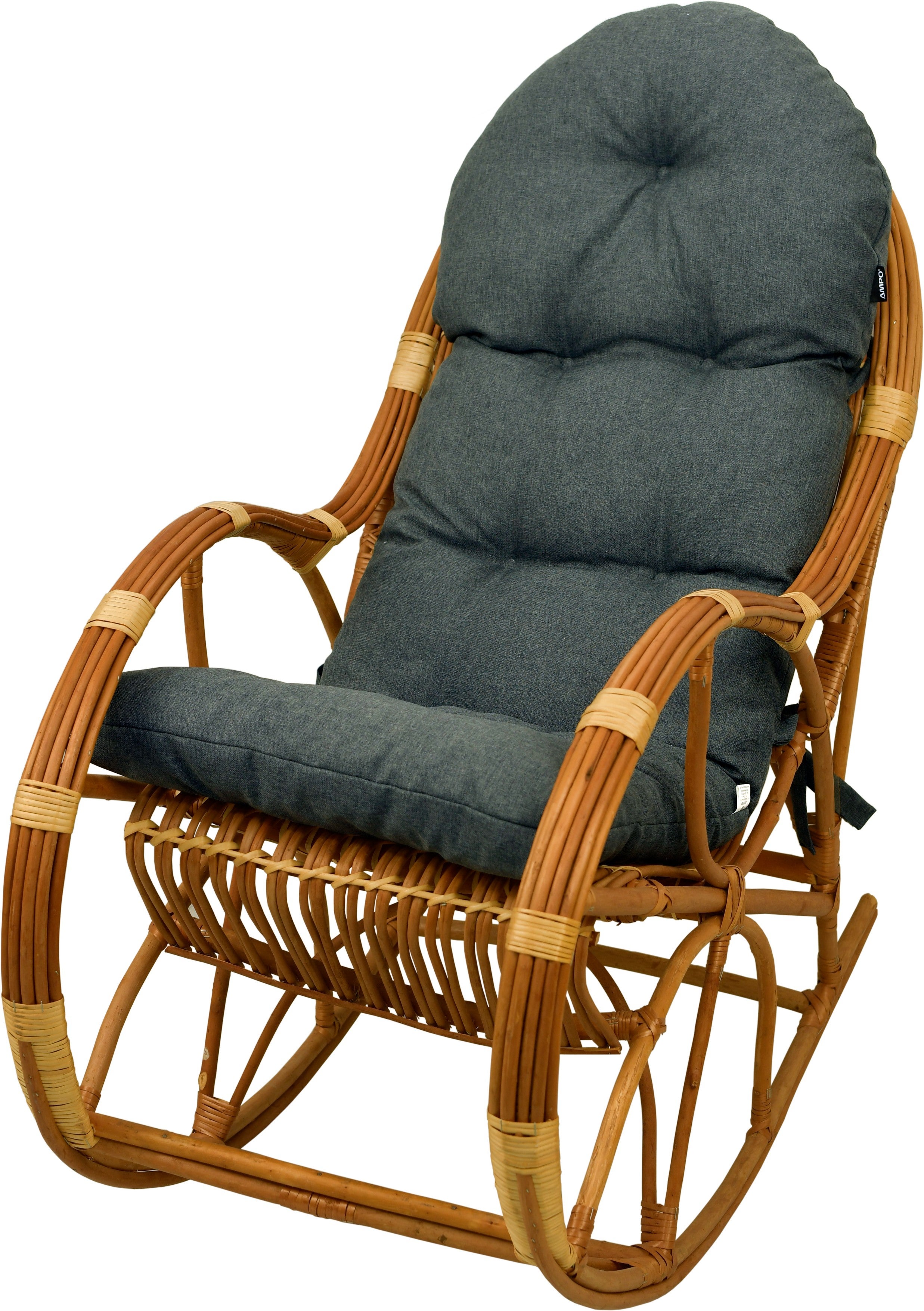 Poduszka na fotel bujany rattanowy AMPO ciemny szary melanż 1 szt.