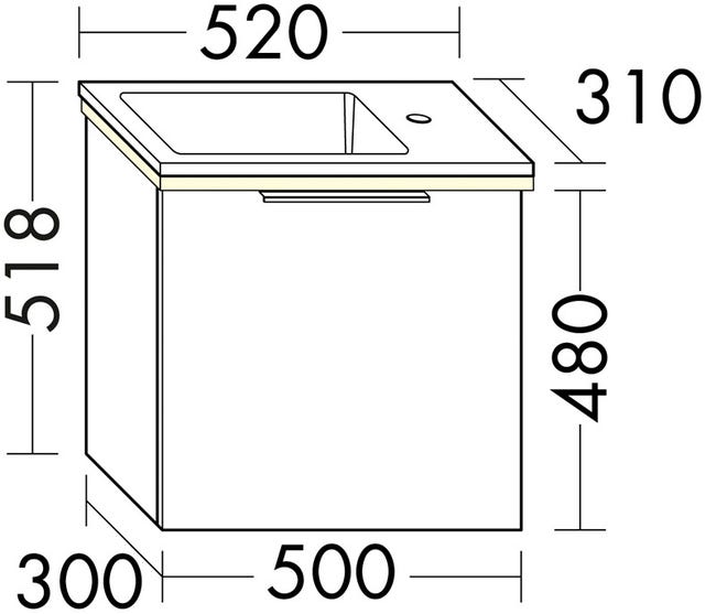 Geberit Smyle Lavabo carré 500253, 120 x 48 cm, avec deux trous pour le Geberit Smyle Lavabo carré 500253, 120 x 48 cm, avec deux trous pour le