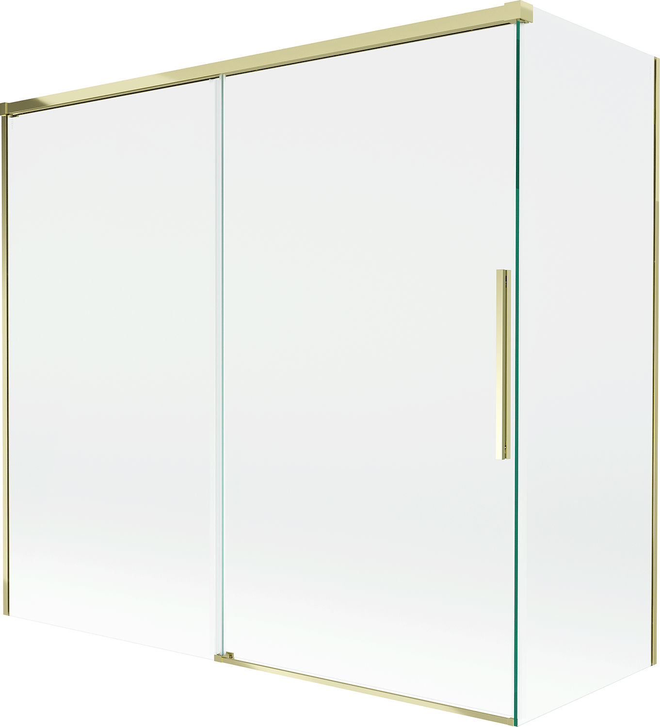 Mexen Rox parawan nawannowy 2-skrzydłowy rozsuwany 170 + 70 x 150 cm, transparent, złoty - 8C9-170-070-50-00