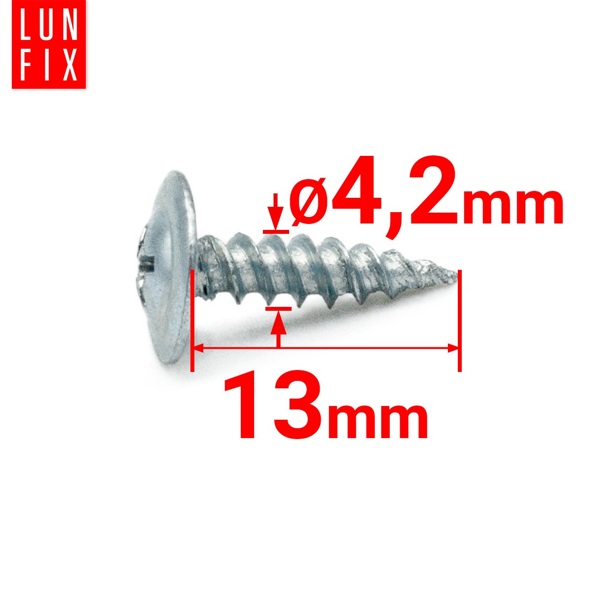 Wkręty do metalu z łbem podkładkowym 4,2x13mm 1000szt. - 2