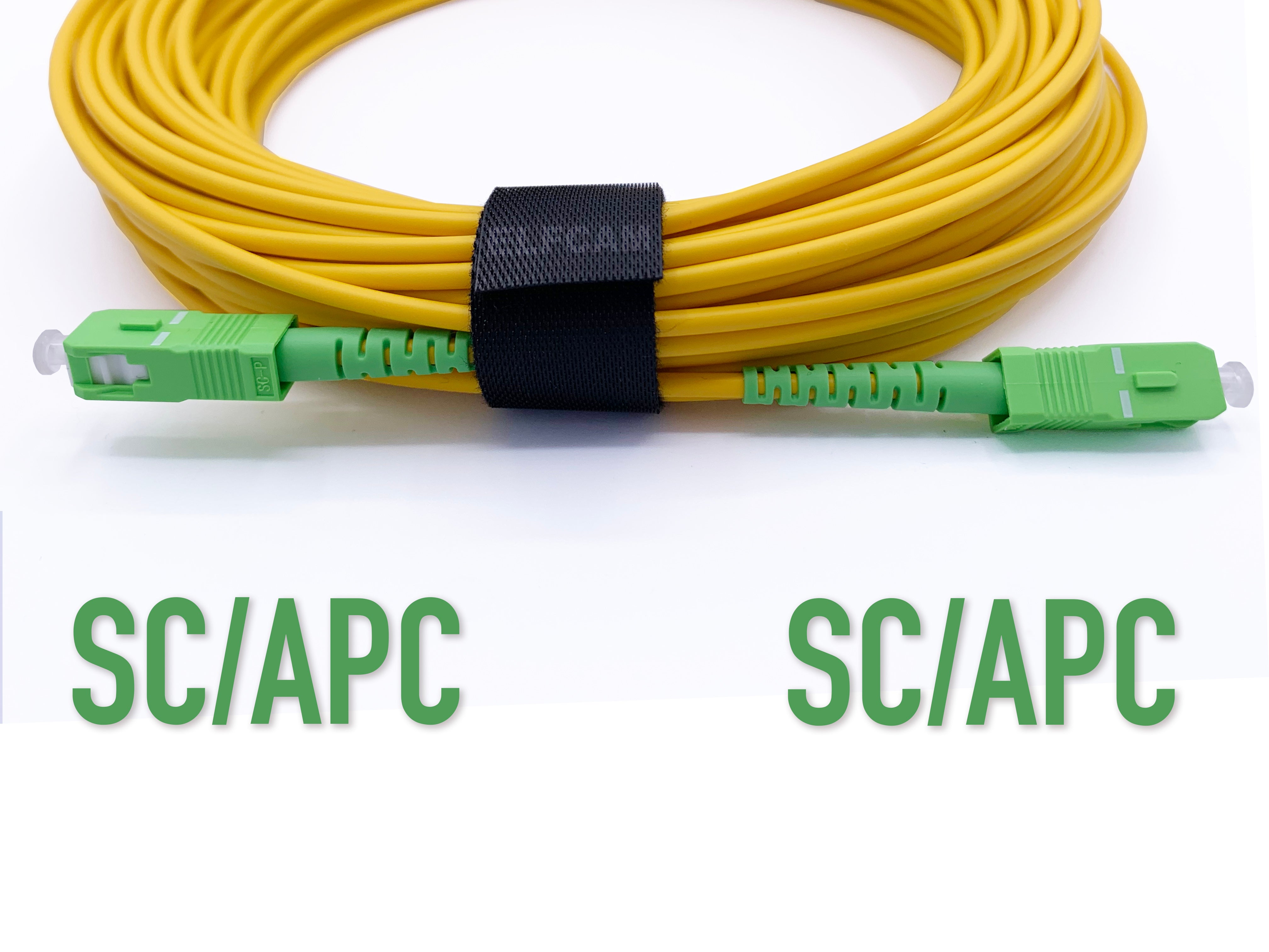 Elfcam® - Cable/Rallonge Fibre Optique Orange SFR Bouygues - 40M - Jarretiere Simplex Monomode SC/APC a SC/APC - Blindage et Conne... Jaune - 4