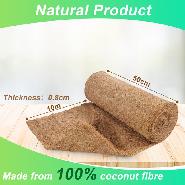 Natte De Remblai Coco 1m Large 18m - 750 G/m² - Protection Naturelle Pour Bassin, Talus Et Plantes Aquatiques