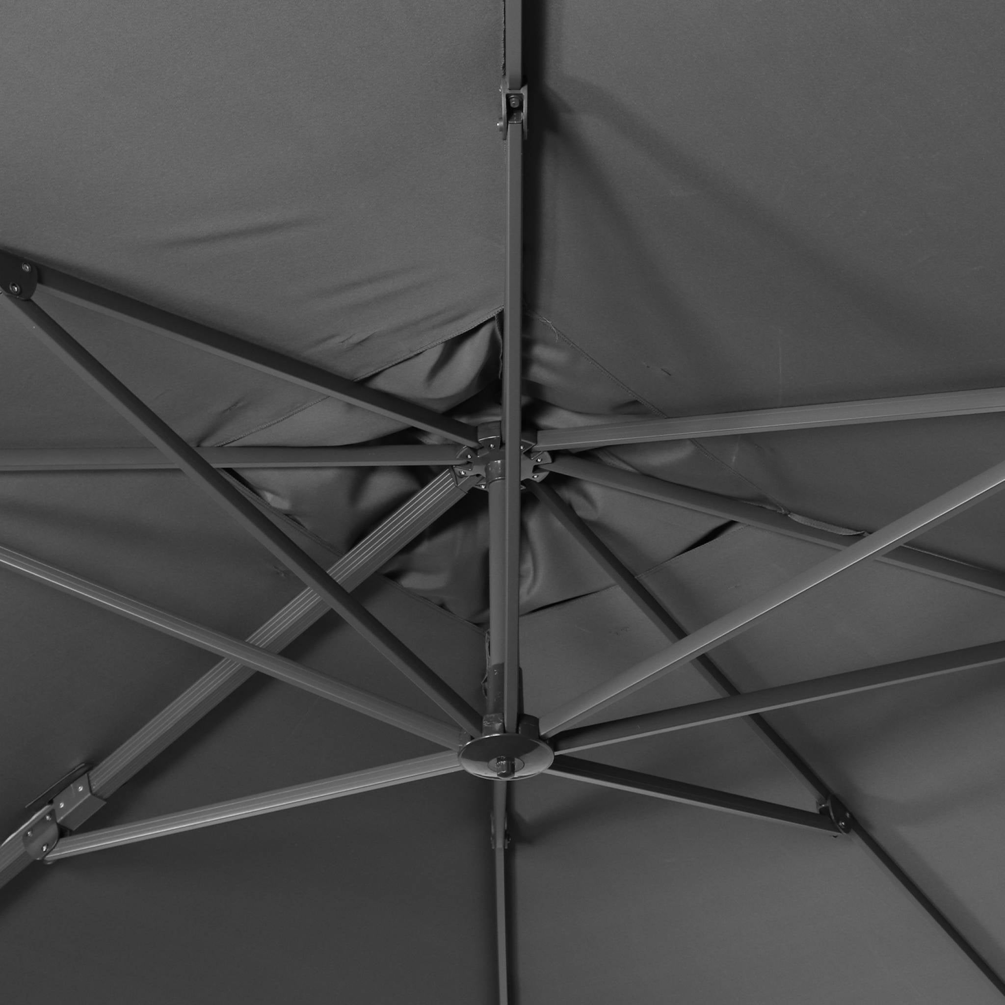 Parasol déporté rectangulaire gris 3x4m + dalles à lester 50x50cm WIMEREUX + DALLES 50X50CM - 6