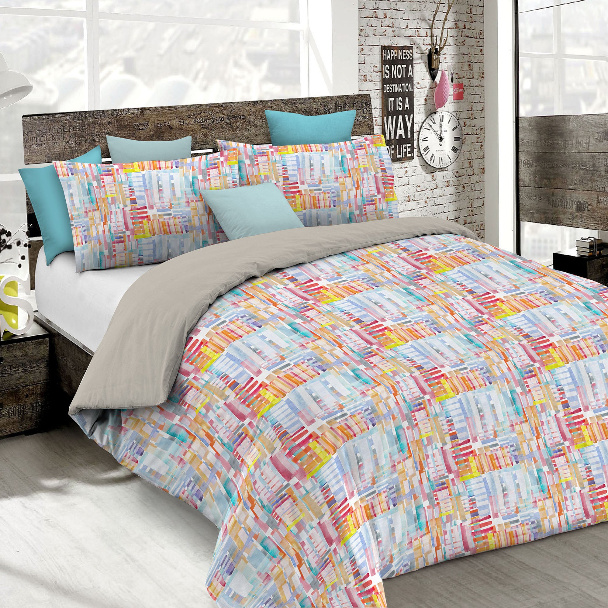 Viterbo Biancheria Couette – Couvre-lit – Quilt – Printemps Été – Valentina – Lit simple – Double – Couleur unie – Doubleface – Fabriqué en Italie (une place et demie (882), crème/beige