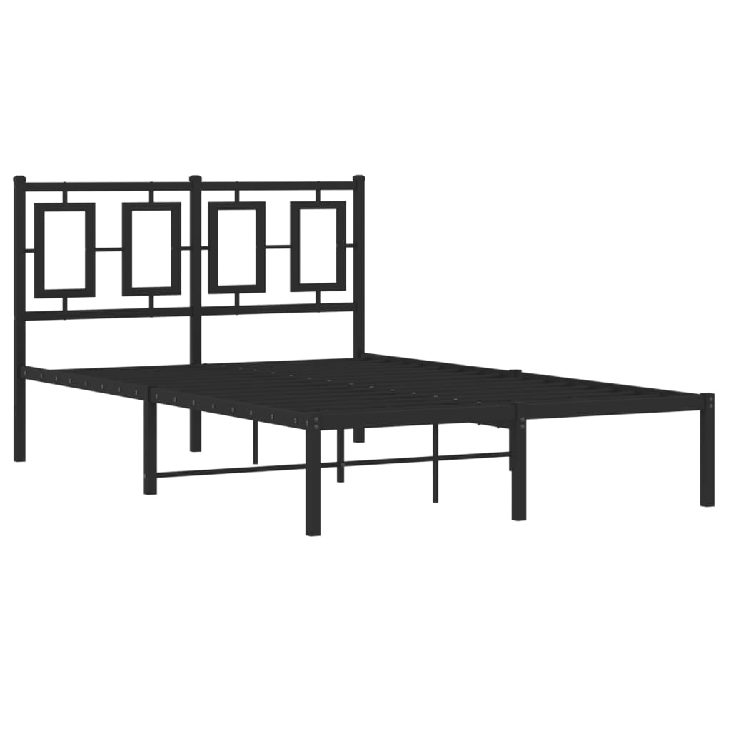 Cadre de lit métal avec tête de lit noir 120x200 cm - 2