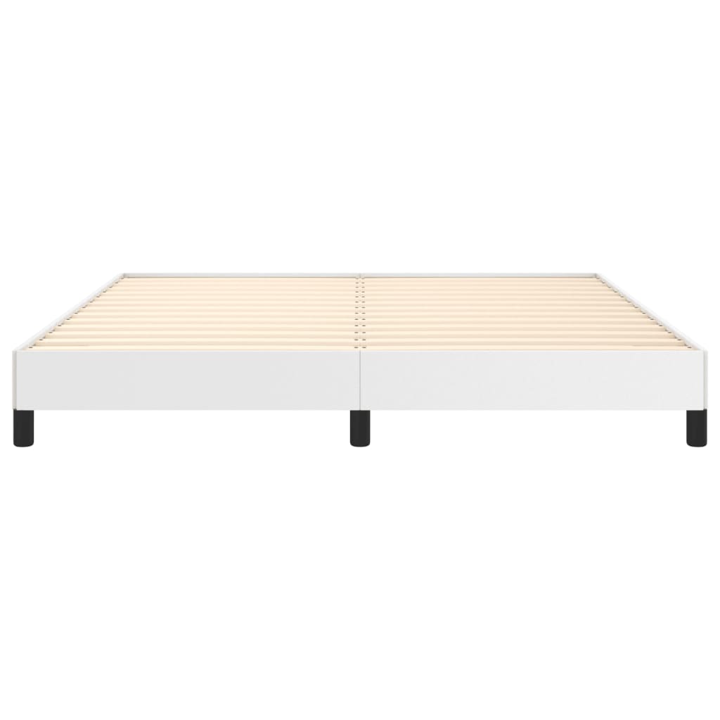 Cadre de lit sans matelas blanc 160 x 200 cm similicuir - 5