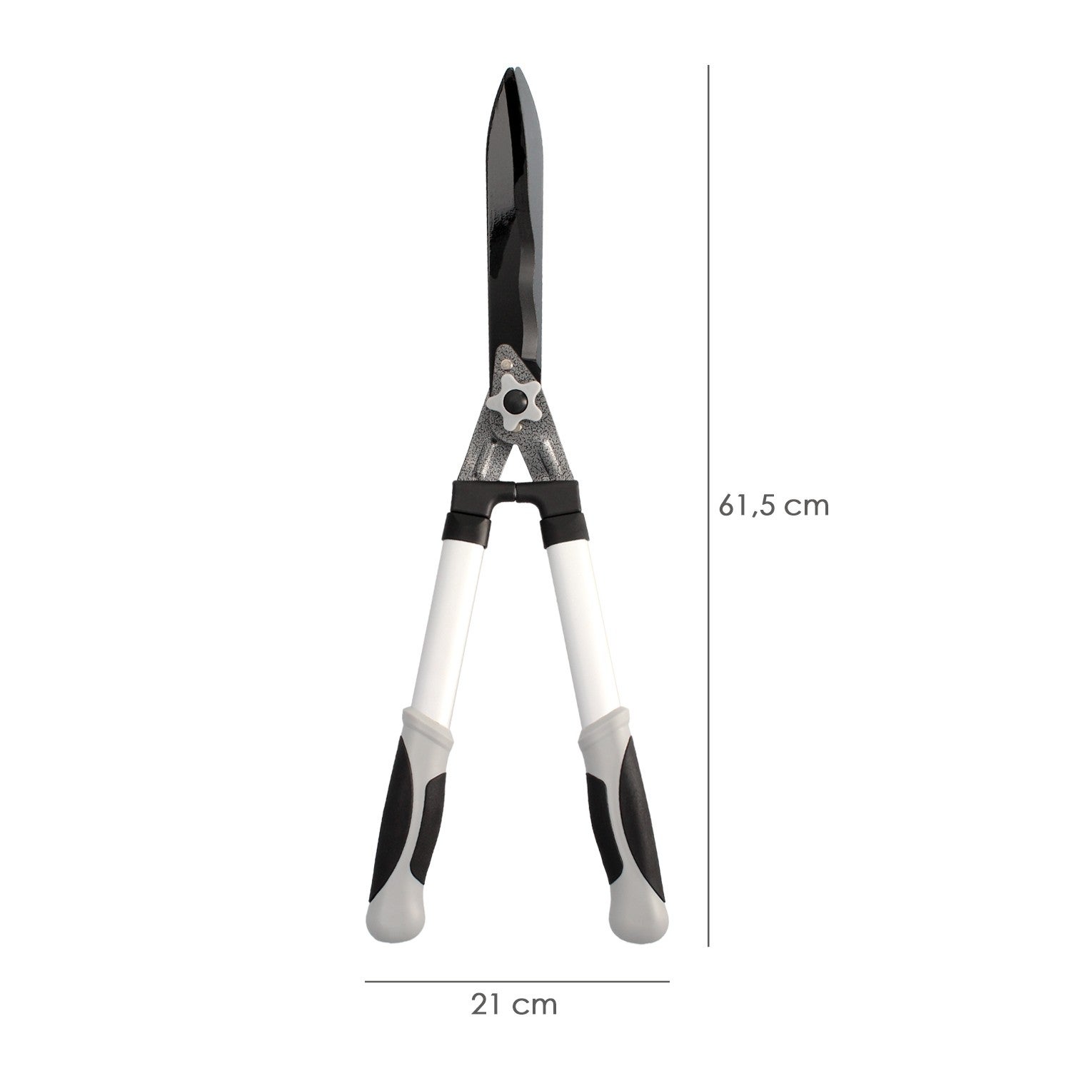 Tijera Podar Setos 2 Manos Aluminio 63 cm. Hojas Acero Antiadherente, Mango TPR, Ajuste Corte - 2