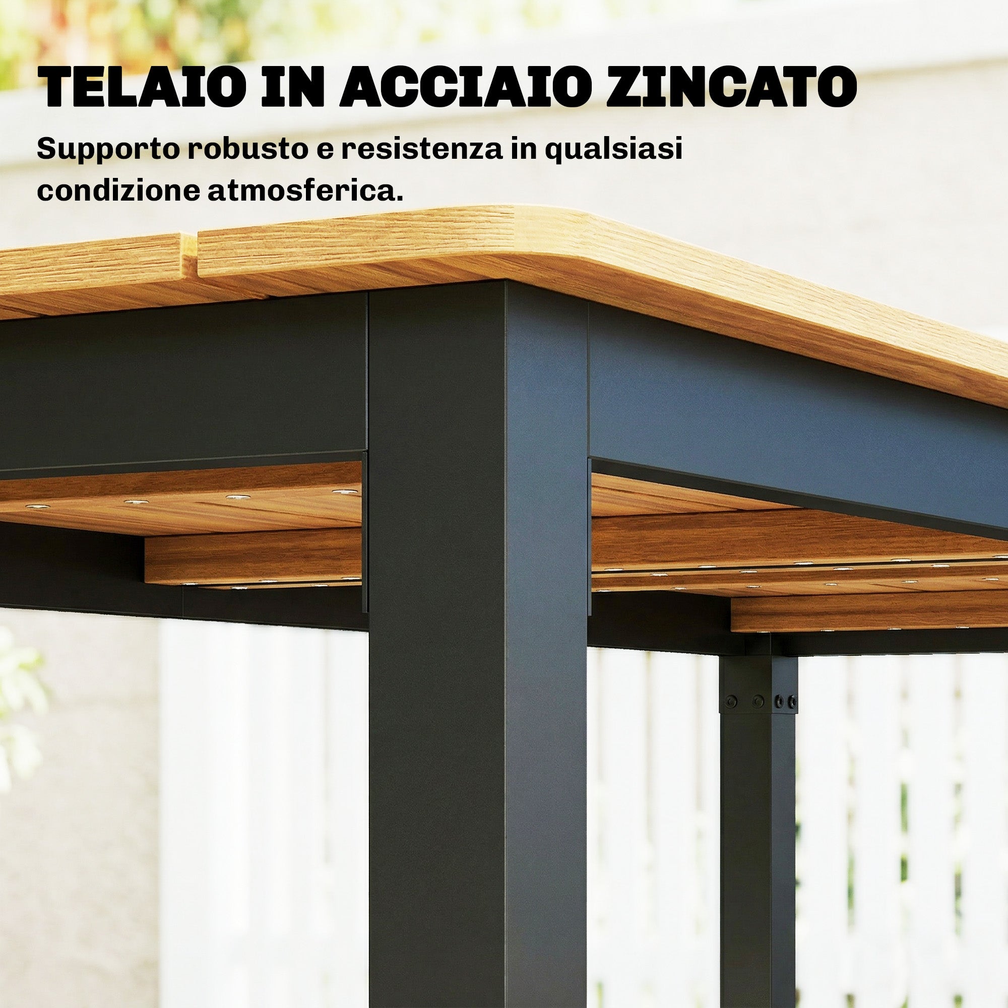 Table jardin rectangulaire 6-8 personnes dimensions 180x86cm - 8