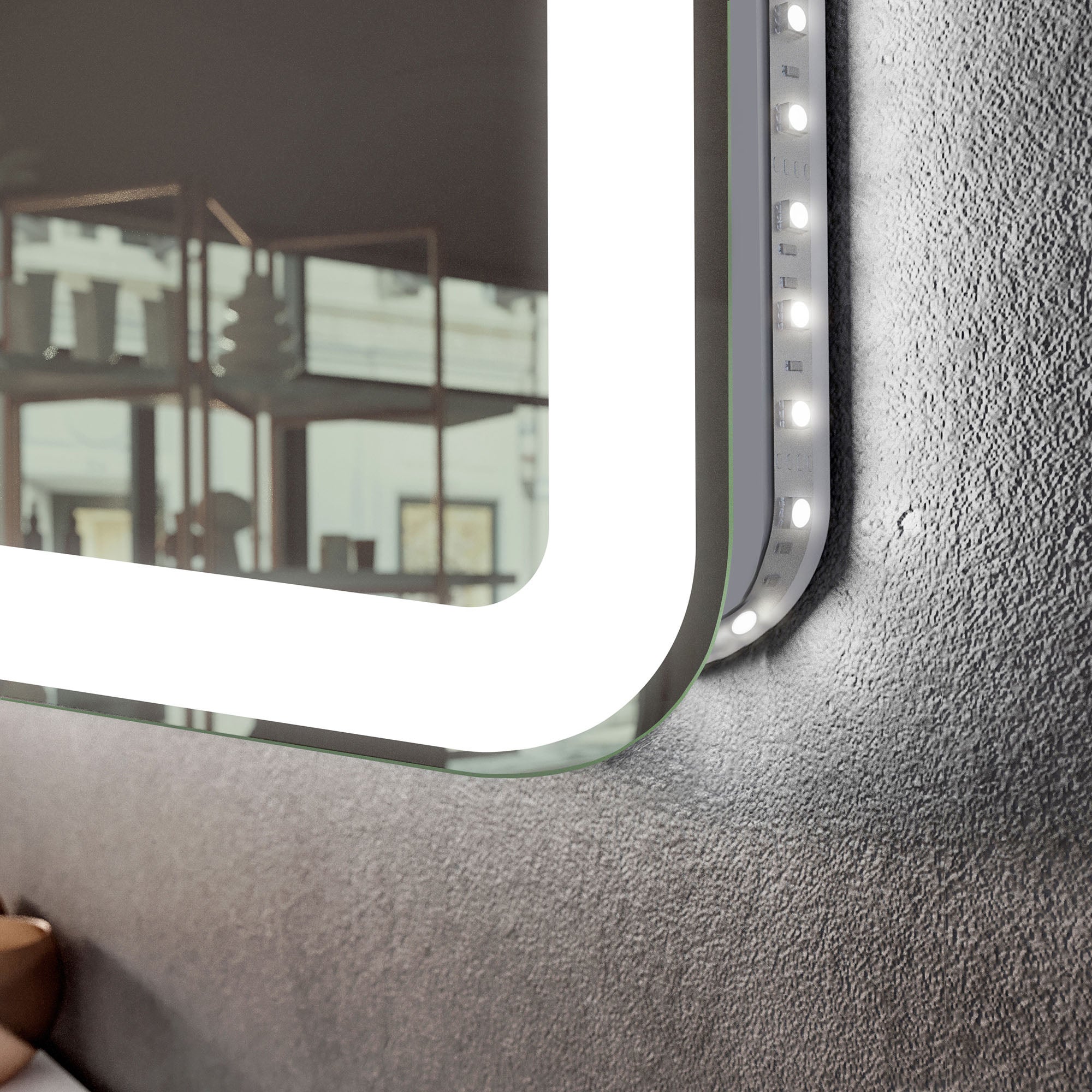 Miroir avec LED Illumination Salle de Bain - Naomi | 150x50 cm | Blanc Froid 7000K | Interrupteur Tactile - 6