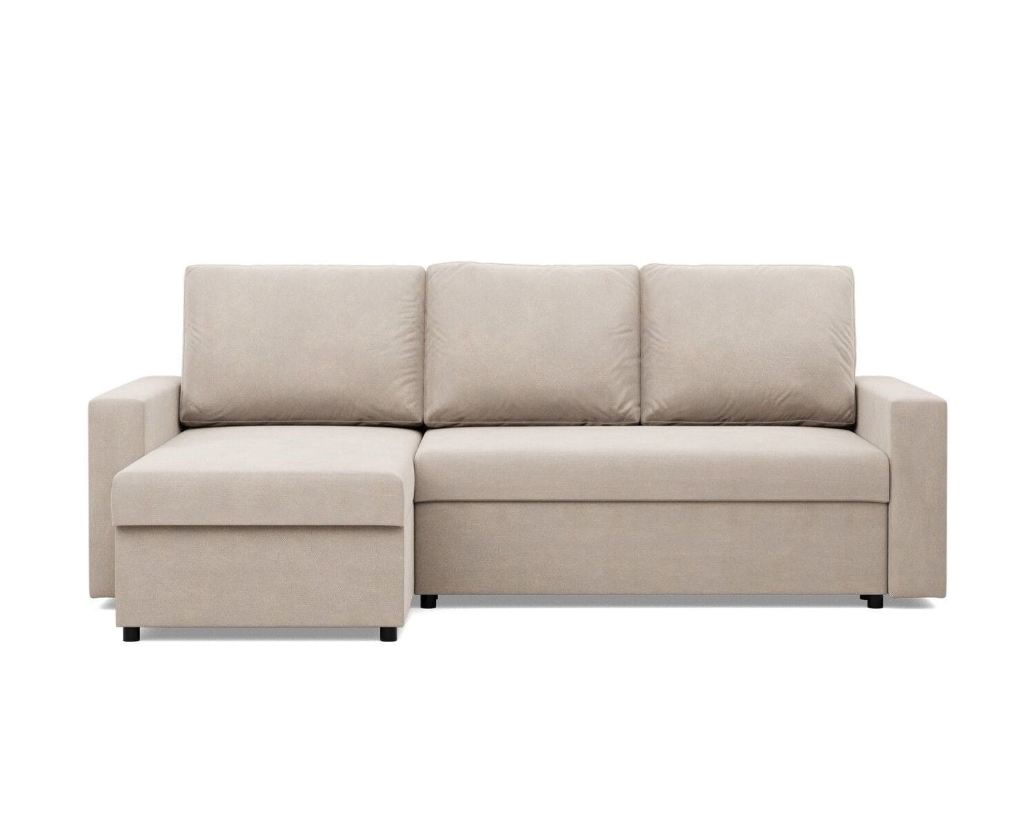 Narożnik do salonu, BLOM, velvet, 231x140x92 cm, beżowy - TYLETEGOTU