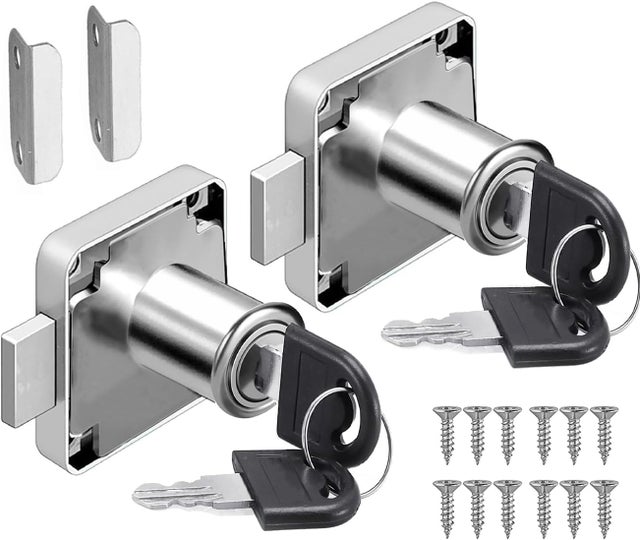 Zamek krzywkowy 22 mm, zamek do skrzynki pocztowej, zamek do szafki, zamek zabezpieczający do szafki z różnymi kluczami do mebli, szafek (2, 22 mm)