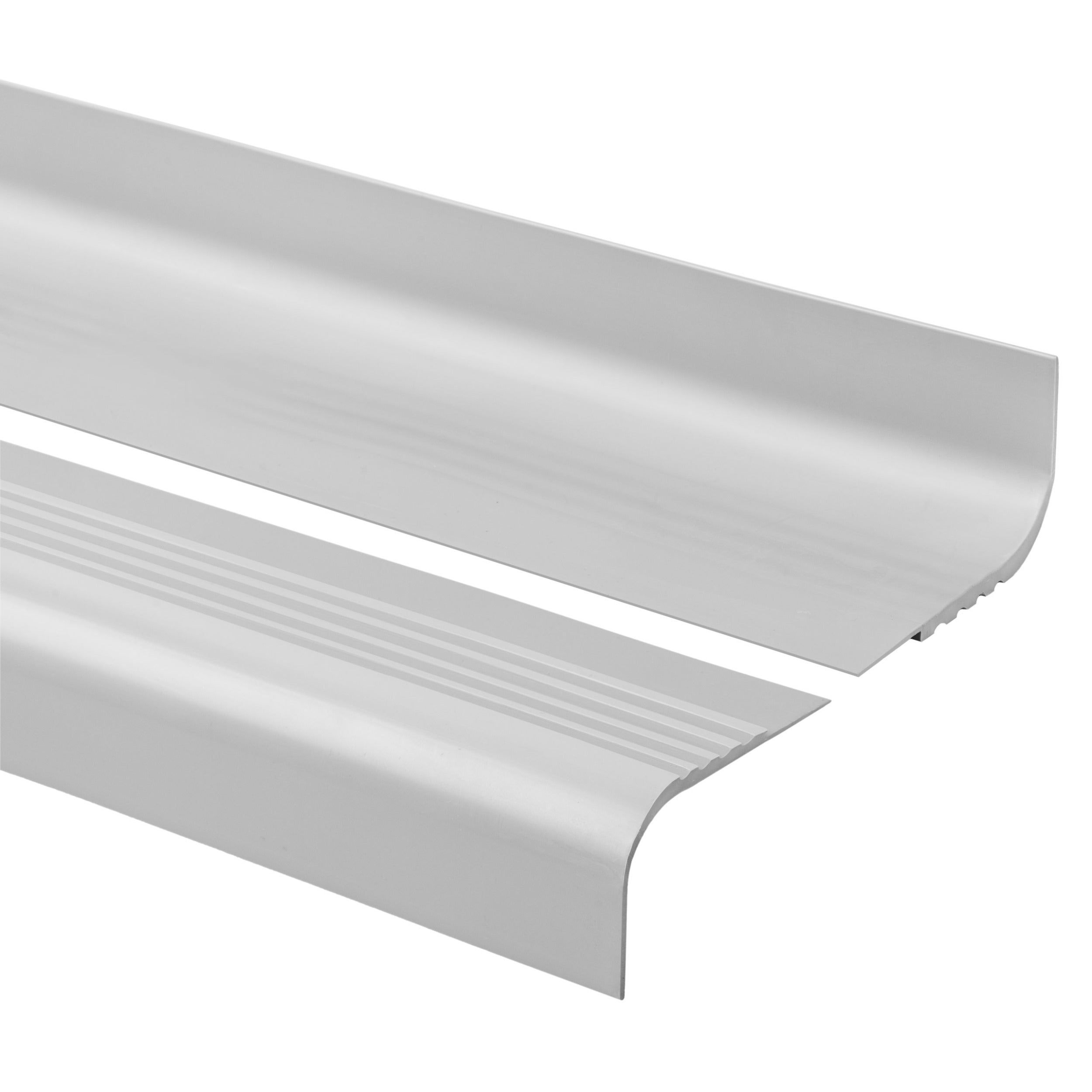 Profil schodowy 40x42 mm PVC na krawędzie stopni antypoślizgowy - 150 cm, szary