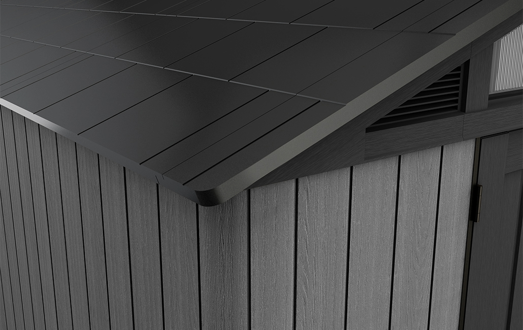 Abri De Jardin Keter Stronghold 10x11 - 10.7 M², Aspect Bois Gris, Résistant Aux Intempéries