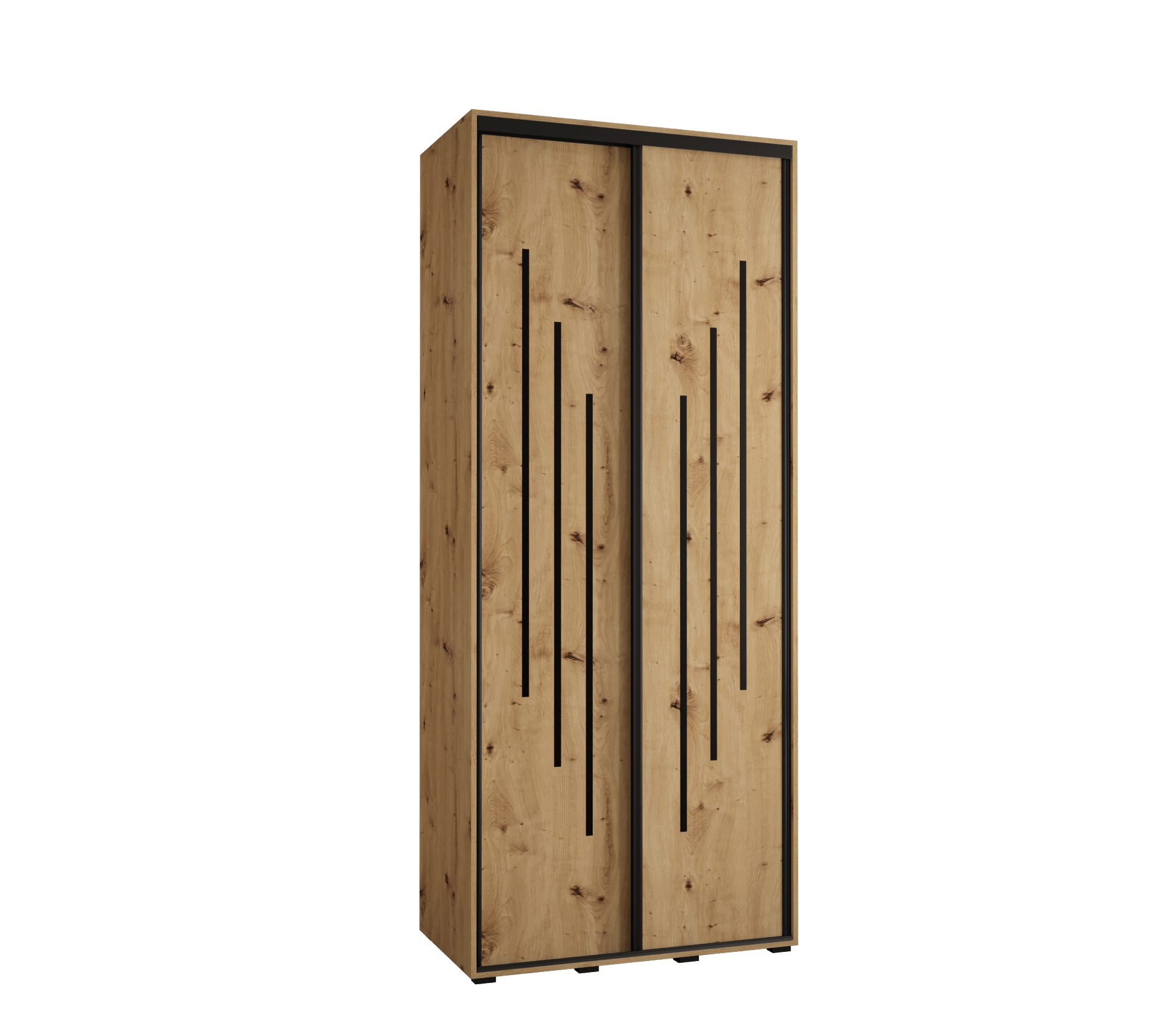 Szafa przesuwna wysoka Davos 8 110 x 45 x 235,2 cm artisan + artisan + u. czarny - Abiks Meble