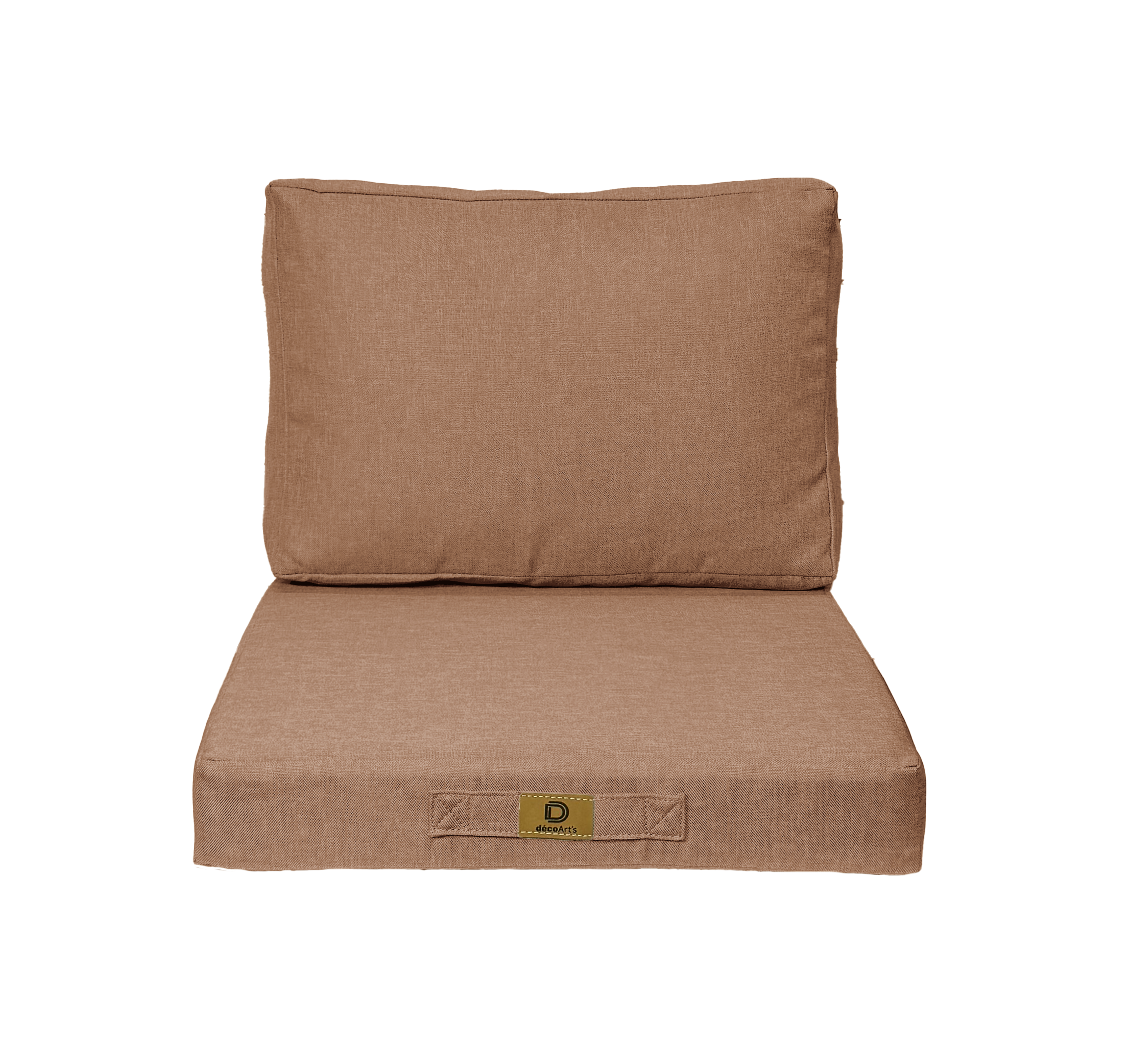 Coussins pour fauteuil effet lin déhoussable 50x50cm Terracotta - 3