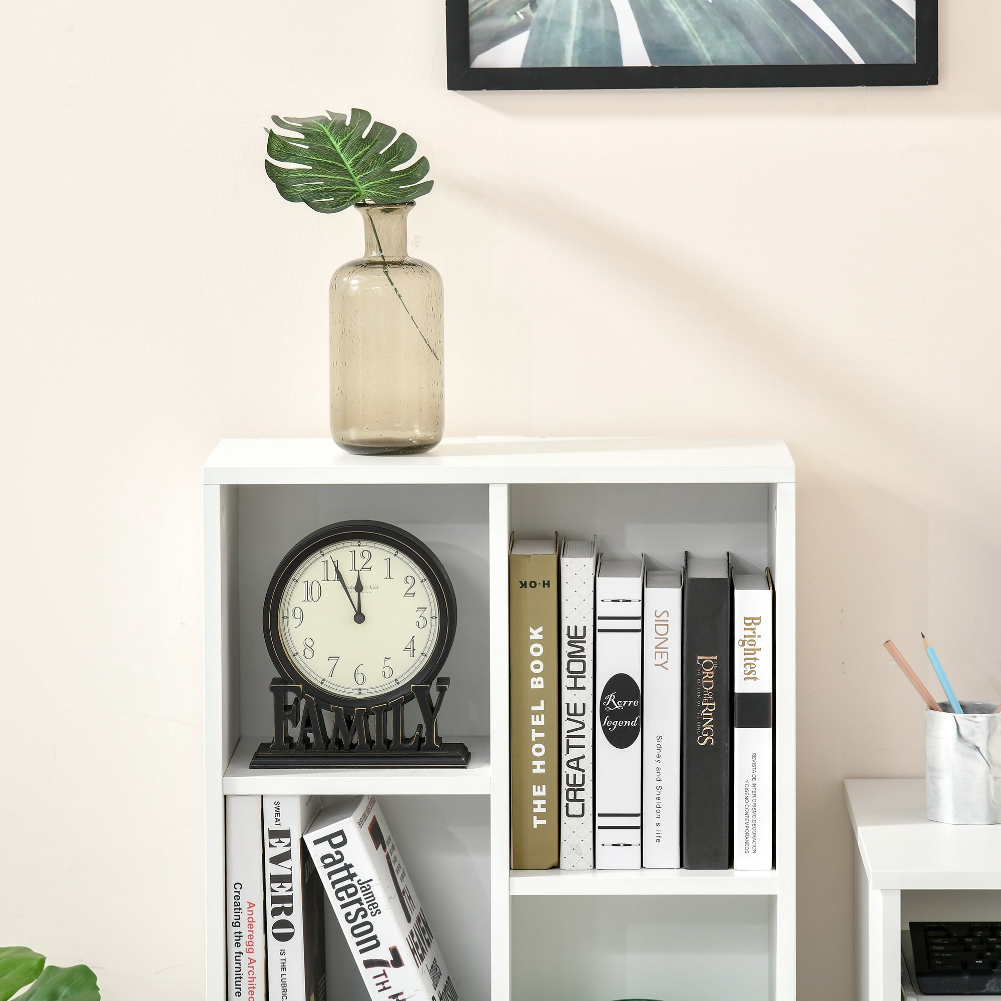 Estante para Livros HOMCOM Branco Aglomerado de Madeira 50x24x106cm - 8