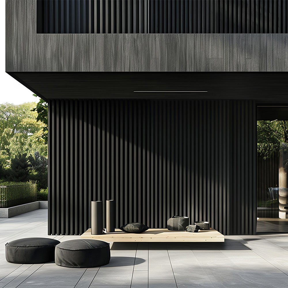 Home Deluxe - Revêtement de façade en WPC DUVAR - Couleur : anthracite, dimensions : 2 m² env. 190 x 21,9 x 2,6 cm, matériel de montage inclus I - 2