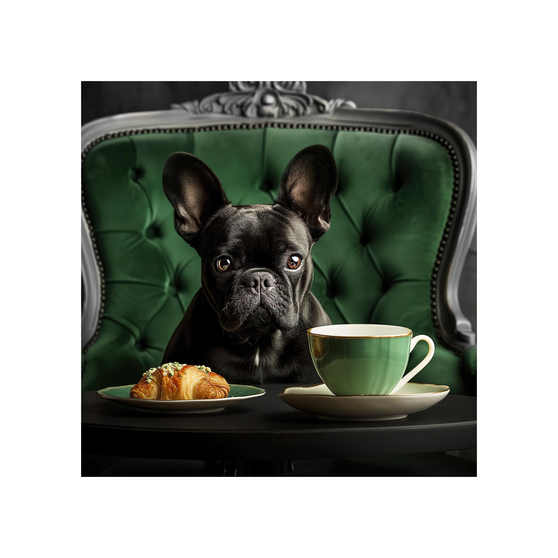 STYLER Tablou din sticlă Glasspik BULLDOG 30 x 30 cm, decor modern de perete pentru living, dormitor, hol și birou