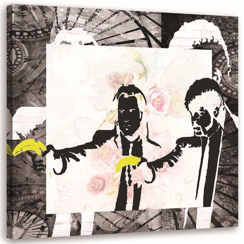 Obraz na płótnie, Banksy gangsterzy małpy z bananami 60x60